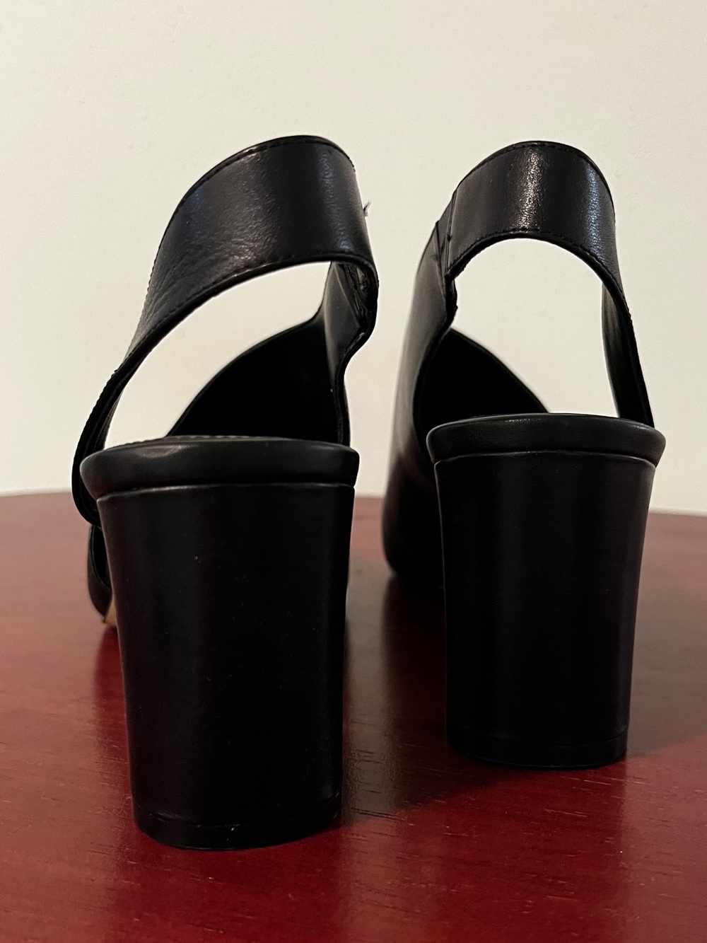 Cole Haan Womens Vania Pump Size 9 Black Leather D'Orsay Slingback Block Heel - Picture 7 of 12